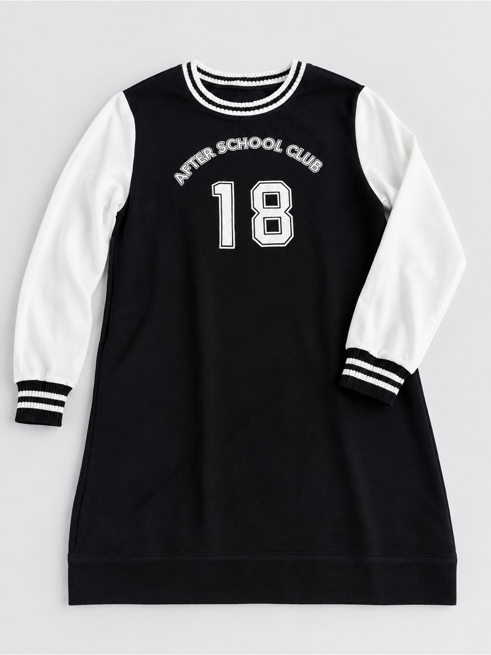 ASOS Black and White Varsity Sweatshirt Dress